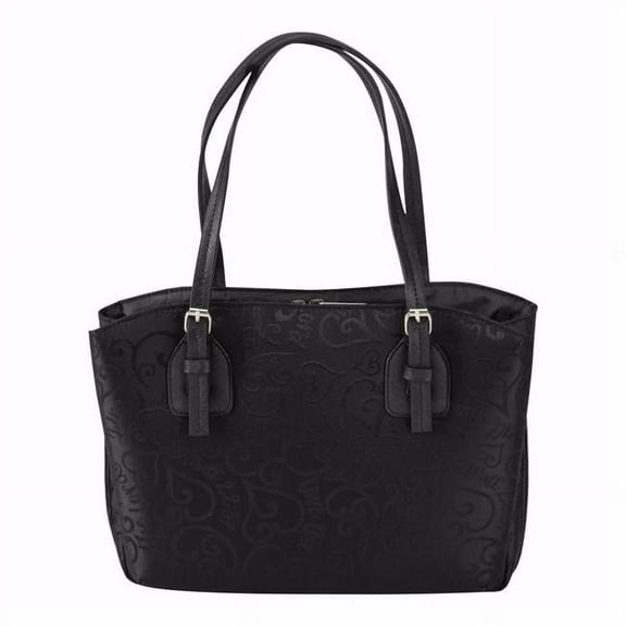 Bible Cover-Wedge Shape-Heart Matthew 22:37 Jacquard-Large-Black