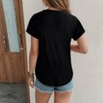 thumbnail image 6 of vigerkar Womens Tops Eyelet Embroidery Summer Spring Curved Hem 2025 Casual Short Sleeve Trendy T Shirts Beach Vacation Clothes Black, XL, 6 of 8