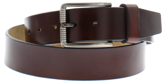 Black Mens Casual Jean Belt Soft Top Grain Leather Roller Buckle,by EZI