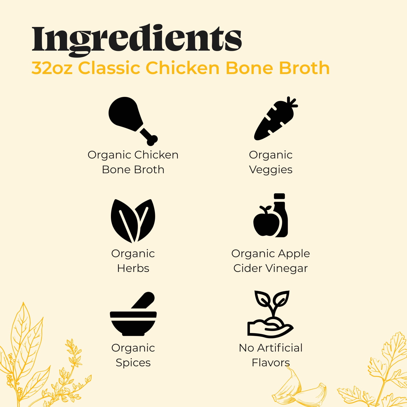 (8 pack) Kettle & Fire Classic Chicken Bone Broth, Shelf-Stable, 32 oz