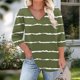 thumbnail image 4 of mfyjkho Tops Para Hacer Ejercicio Para Mujer, Camiseta Holgada Con Cuello En V, Mangas Tres Cuartos Y Mangas 3/4 Para Mujer Tops Para Hacer Ejercicio L, 4 of 6