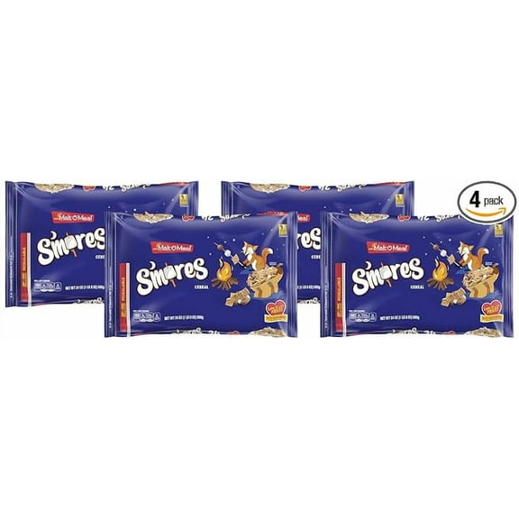 Malt-O-Meal S'mores Breakfast Cereal, Smores Cereal, 24 OZ Bag (Pack of 4)