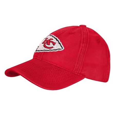 Girls Youth Outerstuff Red Kansas City Chiefs Gridiron Adjustable Hat