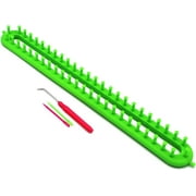 Knitting Loom Long Loom Knitting, 36 cm Rectangle Knitting Looms for Beginners, Scarf Loom Crochet Loom, Square Loom Knitting with Adjustable Pegs & Knitting Needles for Scarf Sweater