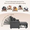thumbnail image 4 of BETISEF Sofa Bed 3 in 1 Convertible Sofa  Chair Bed Lounger Sleeper Chair Single Recliner for Small Space Adjustable Backrest, 4 of 9