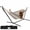 Coffe Stripe, variant on WDZS 2 Person Hammocks with Stand for Outside, Double Hammocks Portable Space Saving Heavy-Duty Steel Stand for Indoor Outdoor Patio with Carrying Bag, 450 lbs Capacity Coffe Stripe
