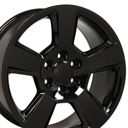 20x9 Wheels Fit GM Truck & SUV - Chevy Tahoe Style Black Rims, Hollander 5652 -