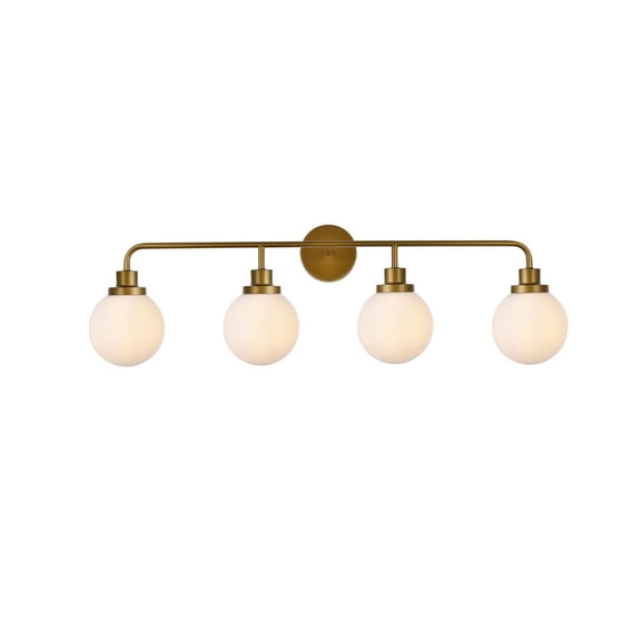 Hanson 4 lights bath sconce in brass with frosted shade