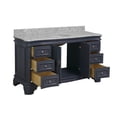 thumbnail image 2 of KBC Katherine 60" Wood Single Bathroom Vanity w/ Carrara Stone in Marine Gray, 2 of 6