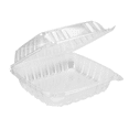 thumbnail image 4 of VeZee Model # C90PST1| 8 .25"X8.25" X3" ClearSeal Hinged Lid Plastic Container Use for Take-out/to-Go Food, Sandwiches, Cake, Salad:250CT, 4 of 6