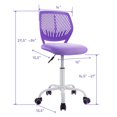 thumbnail image 3 of Pemberly Row Sponge Adjustable Mid Back Swivel Armless Office Chair in Purple, 3 of 11