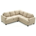 thumbnail image 4 of Sectional Sofa Compact Design - Tufted Seat, 80" Vanilla - Small Space Living Room Furniture, 4 of 9