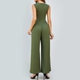 thumbnail image 4 of Women Solid Sleeveless Wide Leg Jumpsuit Dressy Ribbed Jumpsuit With Summer Tank Romper Yoga Jumpsuit for Women Overalls for Women Petite off The Shoulder Jumpsuit New Years Eve Outfits Women Jumpsuit, 4 of 7