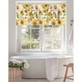 thumbnail image 4 of Watercolor Sunflowers Valances for Windows Yellow Green Leaf Vintage Country Valance Rod Pocket Light Filtering Short Window Treatments Curtains for Kitchen Bathroom Living Room Bedroom, 42 x 12 Inch, 4 of 7