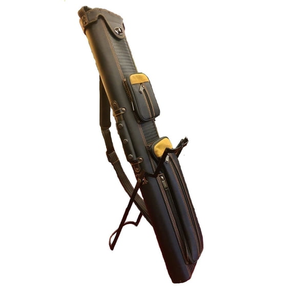 2X4 PC24X Hard Pool Cue Case w/ Kick Stand – Black w/ Tan Suede Accents