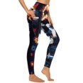 thumbnail image 4 of Women's High Waisted Yoga Leggings with Pockets，Colorful Tie Dye Vortex，Tummy Control Non See Through Workout Athletic Running Yoga Pants, 4 of 6