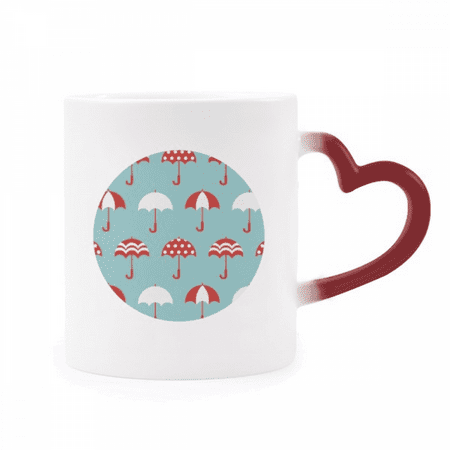 

Umbrella Rain Weather Cloud Sun Heat Sensitive Mug Red Color Changing Stoneware Cup