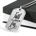 thumbnail image 4 of Faith Over Fear Arrow Necklace Stainless Steel or 18k Gold Dog Tag 24" Chain, 4 of 8