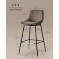 thumbnail image 2 of VASAGLE 2 Pack Bar Stools, Bar Height Bar Stools with Back, Ergonomic Backrest, Synthetic Leather, Metal Legs, 28.7-Inch Tall Stools for Kitchen Island Home Bar, Coffee Brown, 2 of 9