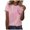 Pink, variant on Yuanlong Womens T-Shirts Short Sleeved Ribbon Butterflies Print Tee Shirts Cancer Awareness Blessing Pullover Tops