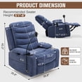 thumbnail image 4 of Holaki Power Recliner Chair, 270° Swivel Recliner with Heat & Lumbar Support, Modern Comfortable Chenille Rocker Recliner Nursery Chair with Smart Cup Holder & Adjustable Armrests for Nursing, Navy, 4 of 11