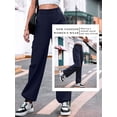 thumbnail image 5 of QAFOPEH Women High Waist Cargo Pants Drawstring Straight Leg Joggers With Pockets, 5 of 5
