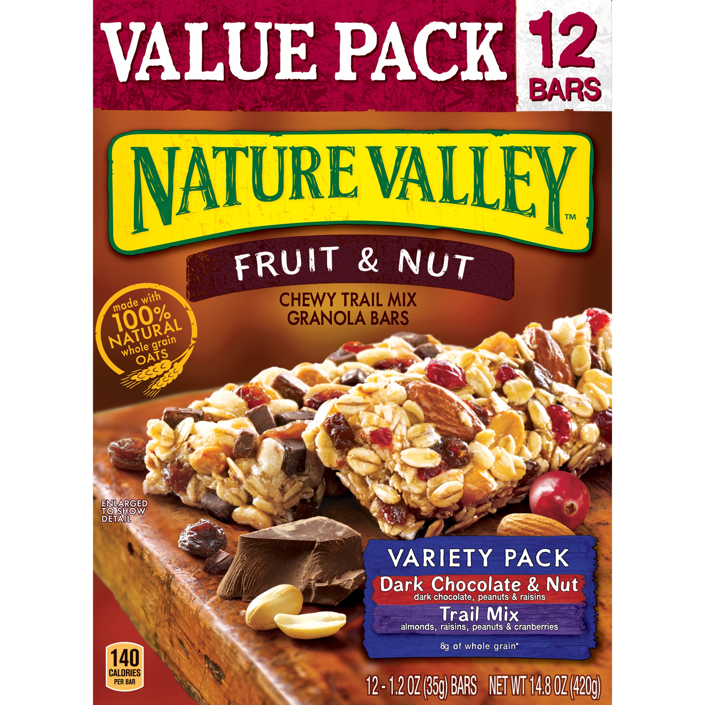 Nature Valley Chewy Granola Bar Trail Mix Variety Pack of Dark Chocolate & Nut and Fruit & Nut 12 - 1.2 oz Bars - image 3 of 6