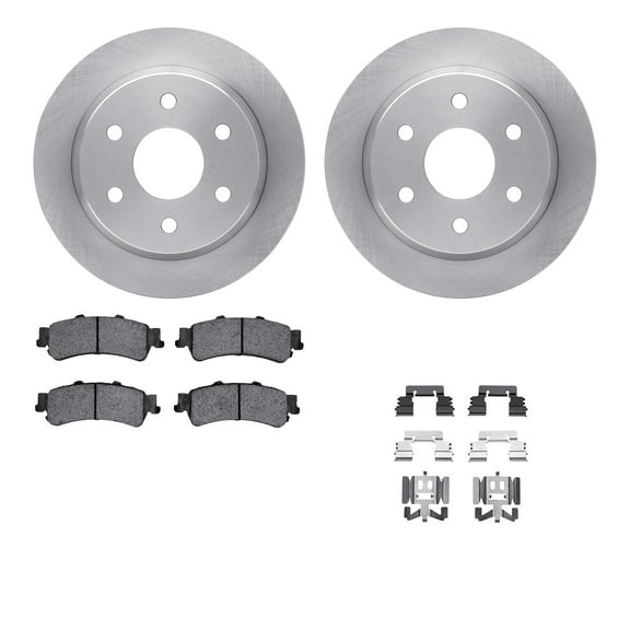 Dynamic Friction Company Rear Brake Rotors with 5000 Advanced Brake Pads includes Hardware 6512-48247
