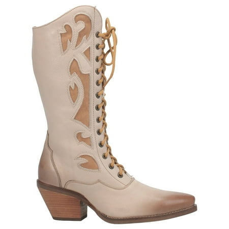 

Dingo Womens San Miguel Snip Toe Lace Up Dress Boots Mid Calf Low Heel 1-2