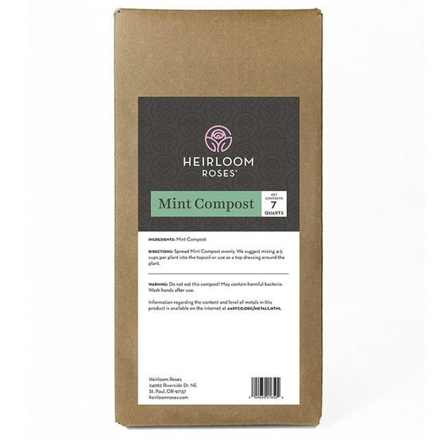 Heirloom Roses Bulk Mint Compost (7 Quart) Soil Enrichment and Plant