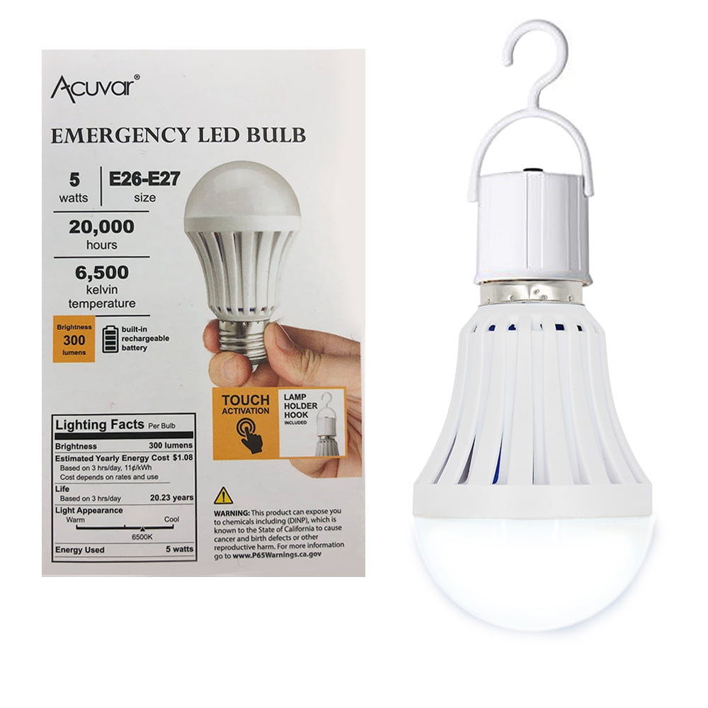 Acuvar 5W LED Emergency Light Bulb with Built in SelfRechargeable