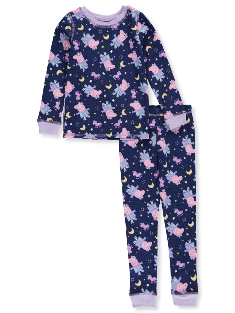 Cuddl Duds Girls' Peppa Pig 2Piece Thermal Long Underwear Set (Toddler