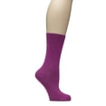 thumbnail image 3 of Hugh Ugoli Women's Bamboo Thin Dress Socks Crew Business Casual, 3 Pairs, Fuchsia, Shoe Size: 9-12, 3 of 5