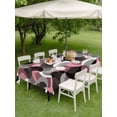 thumbnail image 4 of Outdoor Tablecloth with Umbrella Hole for Patio/Picnic/Party/Camping, Pink Grey Abstract Waterproof Table Cloth Rectangle Table Cover Washable, Modern Geometric Ombre Artwork (60"x 102"), 4 of 8