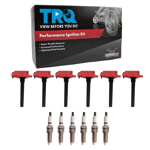 TRQ Ignition Kit Ignition Coil Spark Plugs Fits 17-22 Chrysler 16-21 Dodge 16-22 Jeep 19-21 Ram V6 3.6L