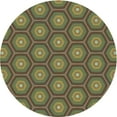 thumbnail image 1 of Ahgly Company Indoor Round Patterned Sepia Brown Area Rugs, 3' Round, 1 of 6