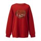 thumbnail image 4 of Moda mujer estampado manga larga cómoda transpirable cuello redondo camisa Tops Pompotops FGAJ7904, 4 of 5