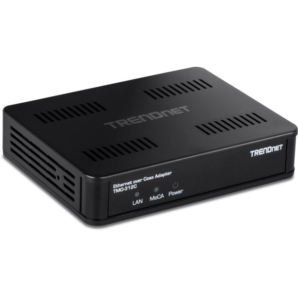 Adaptador Ethernet MoCA 2.5 sobre cable coaxial TRENDnet TMO-312C negro