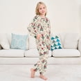 thumbnail image 6 of Fluffy Pajamas Set Fuzzy Winter Warm Pj Sets Pullover Tops and Long Pants Red Small Floral Pattern X-Small, 6 of 8