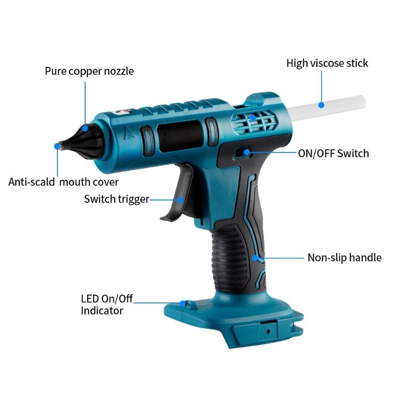 Cordless Hot Melt Glue Gun Electric Repair DIY Power Tool For Makita 18v Battery