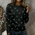 thumbnail image 2 of Arlun Womens Long Sleeve St. Patrick's Day Graphic Print T Shirts for Festive Holiday Celebration and Casual Wear Plus Size Slim Fit Crewneck Tee Tops Dark Gray XL, 2 of 4
