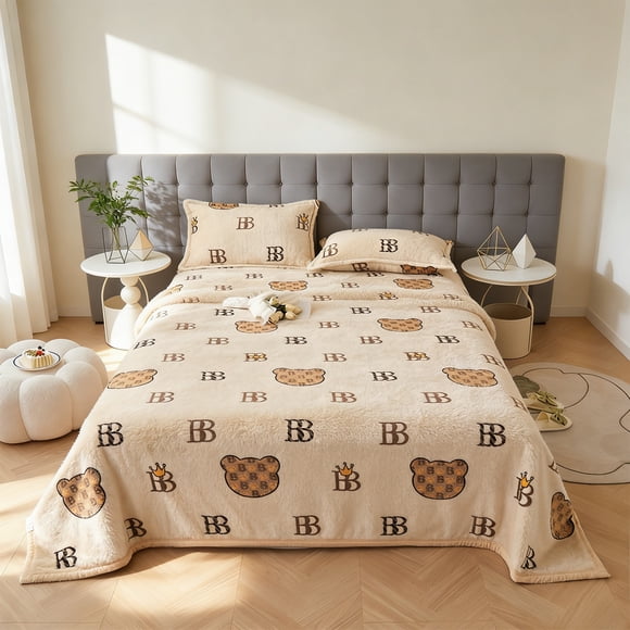 EGNMCR Throw Blanket, Throw Blanket for Couch Facecloth Blanket Mink Blanket Wholesale Corals Velvet Quilt Double-sided Padded Winter Bedding Cover Blanket Super Soft polyester mink fur blanket