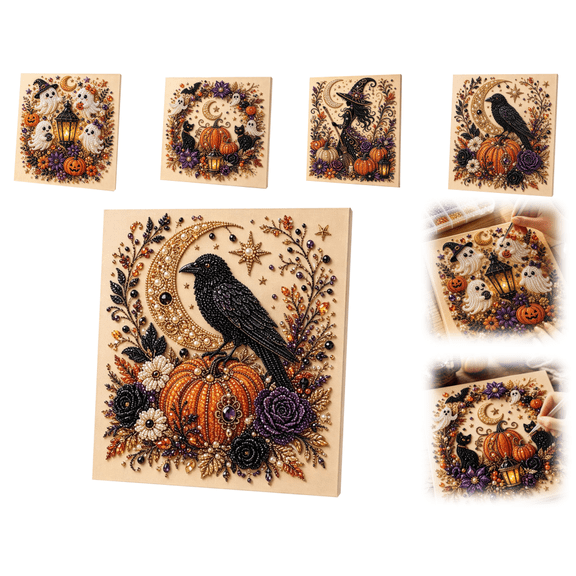 Halloween Diamond Ghost Pearl Art DIY Kit Spooky Cute 3d Diamond Art Crafts Spooky Fall Home Decor Wall Art Beginner DIY Gift for Adults & Kids