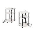 thumbnail image 4 of Furinno Just Table d'Appoint à 3 Niveaux Turn-N-Tube avec Port de Chargement USB et Type-C et Rangement Ouvert, Marbre Blanc/noir, Ensemble de 2, 4 of 5