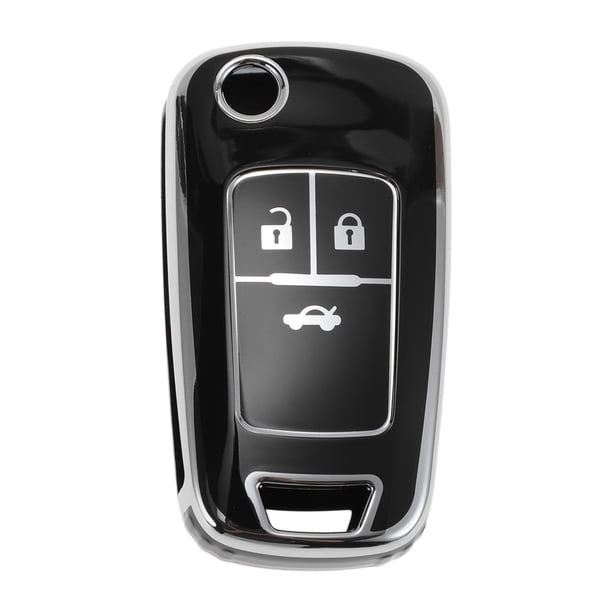 Funda de llave de coche TPU con borde en tono negro y plateado para Opel para Vauxhall para Astra HJK 2010-2019 - Funda de control remoto de 3 botones