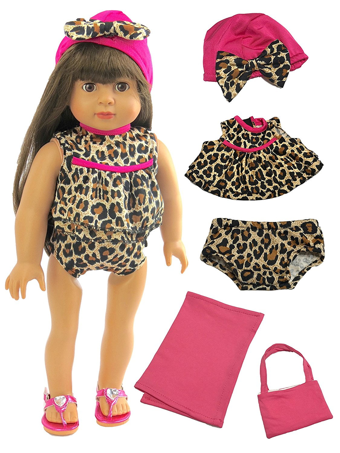 Tanosy 3 Sets Doll Bathing Suits Summer Bikini Holiday Beach Party Clothes for 18 inch Girl Doll Xmas Gift