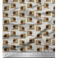 thumbnail image 1 of Soimoi Brown Moss Georgette Fabric Monitor & Bossy Girl Fabric Prints By Yard 42 Inch Wide, 1 of 3
