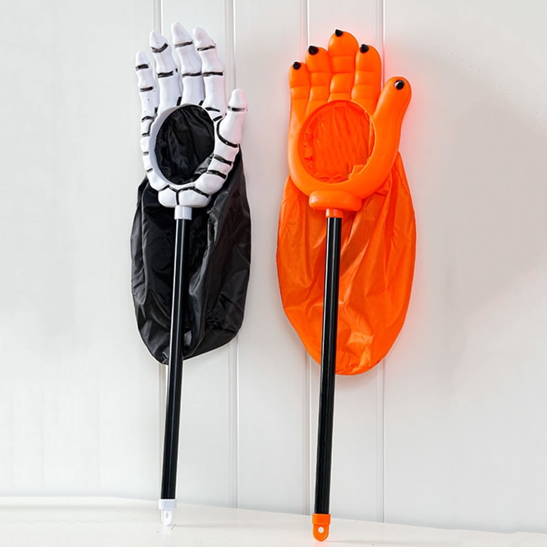 2 Pack Halloween Treat Bags - Ghost Claw Hand Candy Bags With Long Handle For Trick Or Treat