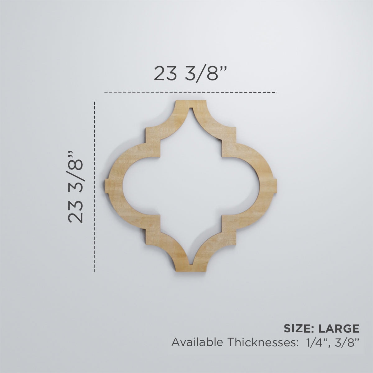 23 3/8"W x 23 3/8"H x 1/4"T Large Marrakesh Decorative Fretwork Wood Wall Panels, Wood (Paint Grade)