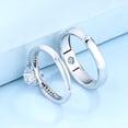 thumbnail image 2 of S925 Sterling Silver Diamond Couple Ring Korean Fashion, 2 of 5
